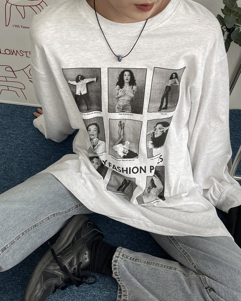 [재진행] 도피 루즈핏 프린팅 긴팔 티셔츠